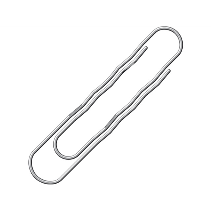 Picture of ALCO 261 - Paperclips, zinc plated, wavy, 50 mm, pack of 100 pieces, Silver