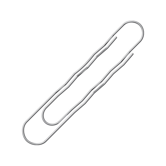 Picture of ALCO 262 - Paperclips, zinc plated, wavy, 77 mm, pack of 100 pieces, Silver