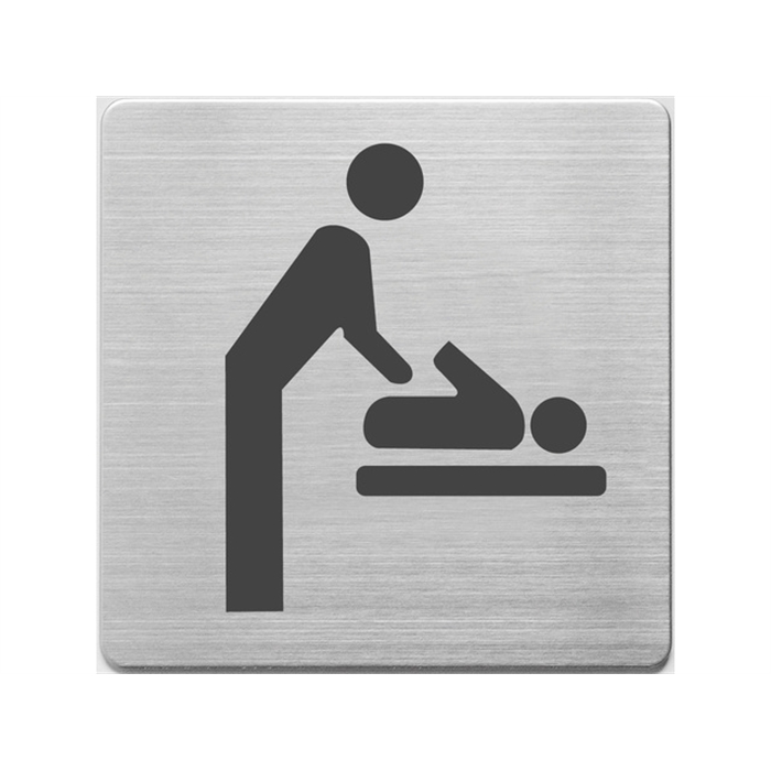 Afbeelding van pictogram Alco RVS 90x90x1mm - WC baby ruimte -