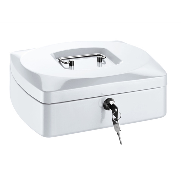 Image de ALCO AL-8420-10 - Coffret de caisse en acier, 22,5x20x9 cm, Blanc 