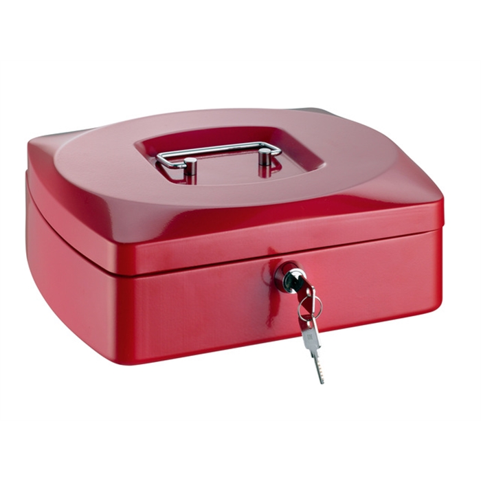 Picture of ALCO AL-8420-12 - Cash box steel, 22,5x20x9 cm, Red 