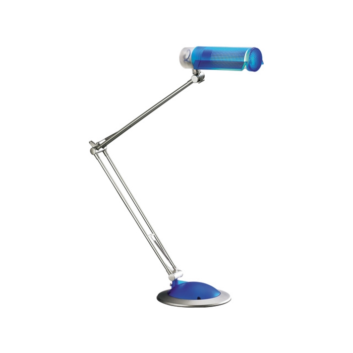 Afbeelding van bureaulamp Alco DuLux EL220V 20W met draaibare voet, blauw