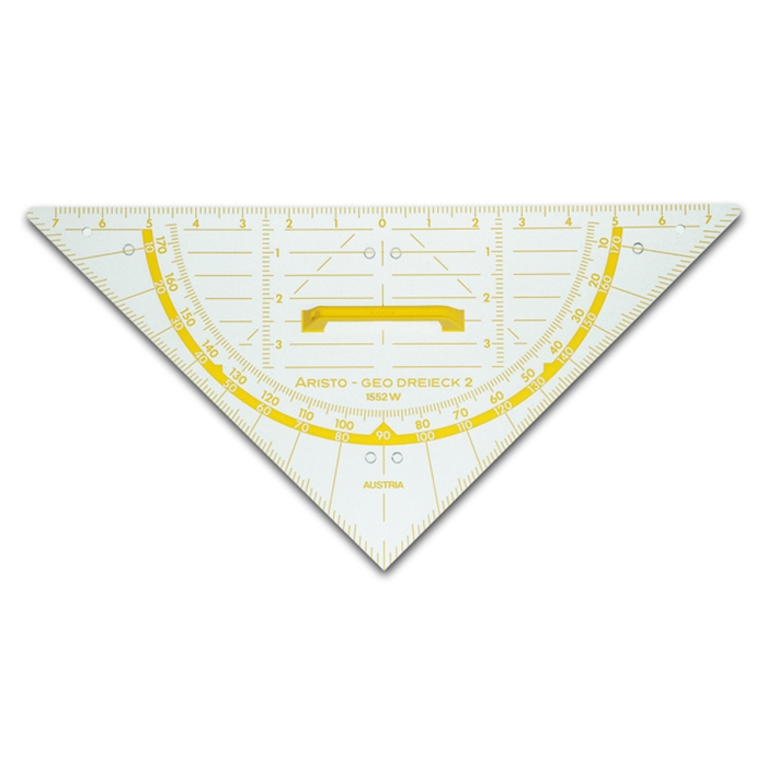 Afbeelding van ARISTO AR-1552W - Wandpaneel geometrie driehoek, Geodreieck®, 80 cm, met handgreep, kunststof, Transparant