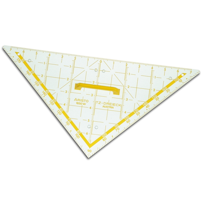 Image de ARISTO AR-1650W - TZ triangle pour panneau mural, triangle de dessin, 80 cm, avec poignée, plastique, Transparent