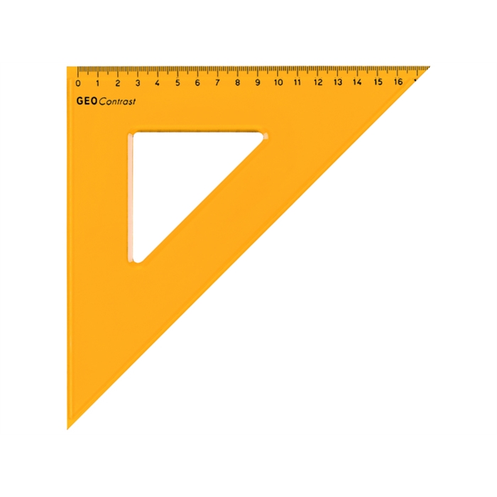 Afbeelding van ARISTO AR-22425 - Driehoek Contrast 45°, hypotenus 25 cm, Oranje/transparant, verdeling 17 cm