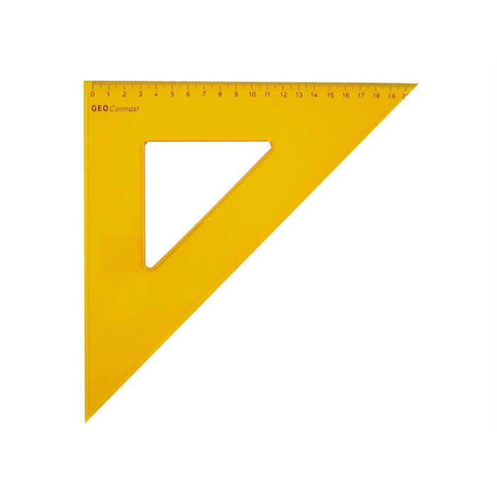 Afbeelding van ARISTO AR-22432 - Driehoek Contrast 45°, hypotenus 32 cm, Oranje/transparant, verdeling 20 cm