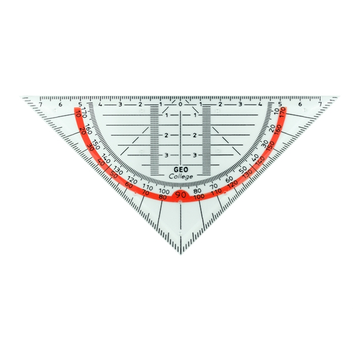 Afbeelding van ARISTO AR-23001 - Geometrie driehoek College, 16 cm, Transparant