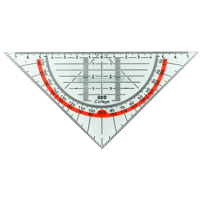 Afbeelding van ARISTO AR-23003 - Geometrie driehoek College, 16 cm, Transparant, met handvat 