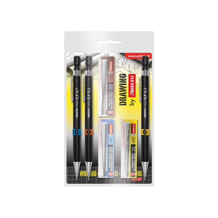 Picture of ARISTO AR-23559 - Mechanical pencil set Aristo, HB 0,50/0,35/0,7 mm