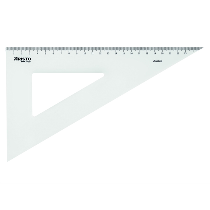 Image de ARISTO AR-23625 - Triangle College 60°, hypoténuse 30 cm, Transparent, graduation 25 cm