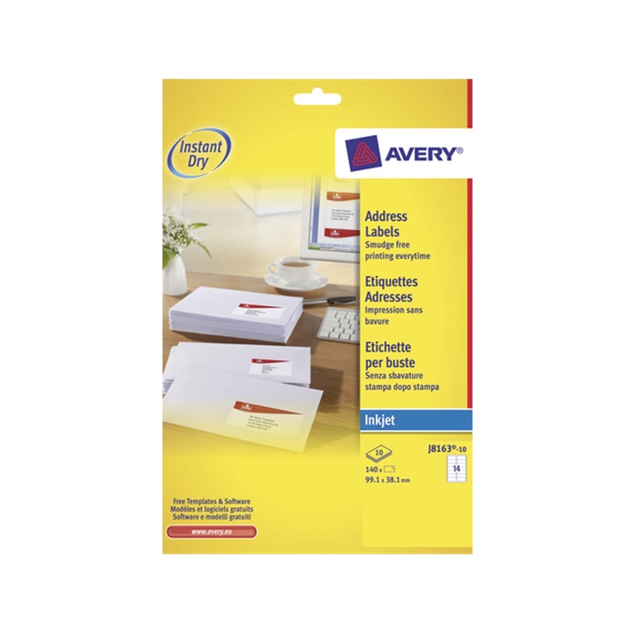 Picture of AVERY AV-J8163-10 - Inkjet address labels 99.1x38.1 mm