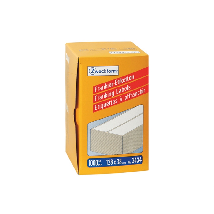 Afbeelding van AVERY AV-3434 - Frankeeretiketten, 128x38 mm, pak van 1.000 stuks