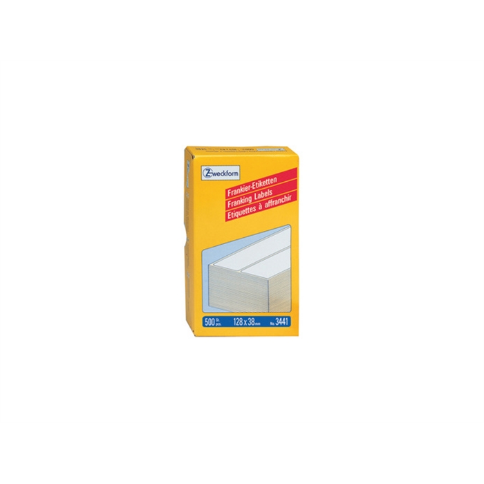 Afbeelding van AVERY AV-3441 - Frankeeretiketten 128x38 mm, 2 etiketten per vel, 250 vellen