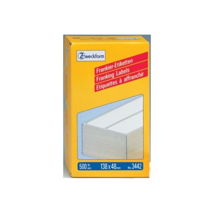 Afbeelding van AVERY AV-3442 - Frankeeretiketten 138x48 mm, 2 etiketten per vel, 250 vellen