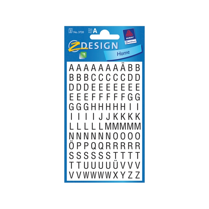 Afbeelding van AVERY AV-3720 - Belettering Z-design home, 2 vellen, Zwart