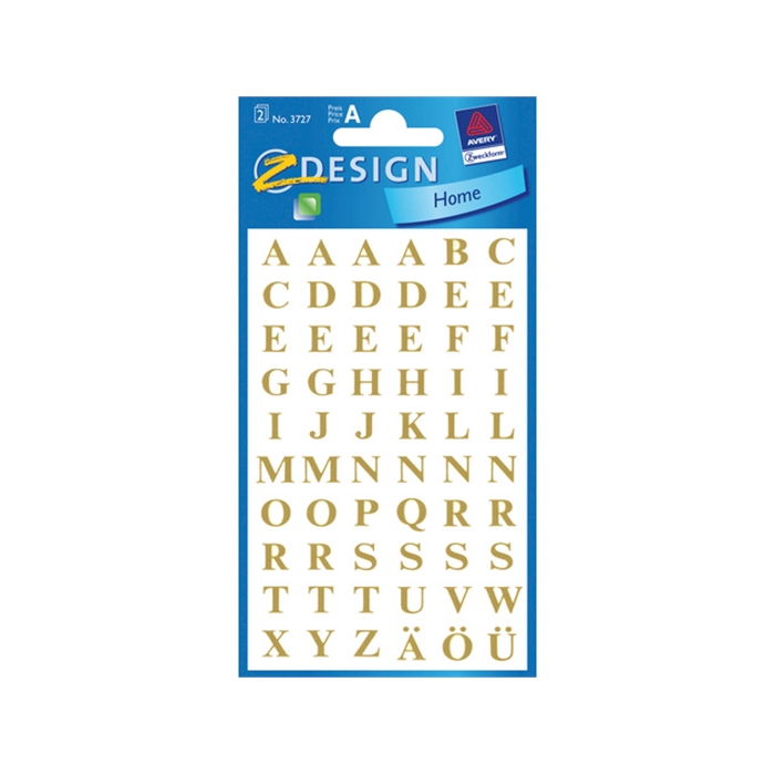 Afbeelding van AVERY AV-3727 - Belettering Z-design home, 2 vellen, Goud