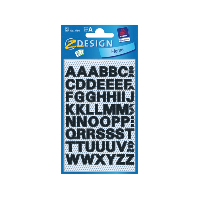 Afbeelding van AVERY AV-3780 - Belettering Z-design home, 2 vellen, Zwart