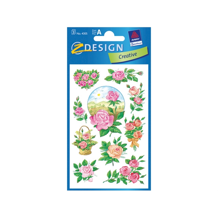 Afbeelding van AVERY AV-4305 - Creative Z-design papieren label, 3 vellen, rozen