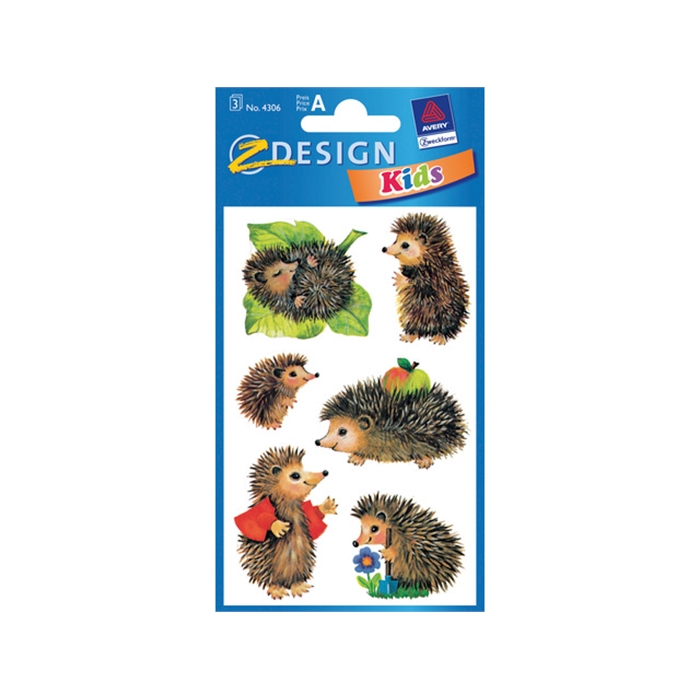 Afbeelding van AVERY AV-4306 - Papieren label Z-design kids, 3 vellen, egel