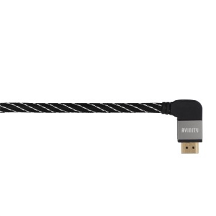 Picture of AVINITY 00127036 - High Speed HDMI™ cable, plug-plug, 90°, fabric, gold-plated, Ethernet, 5,0 m, Black/white