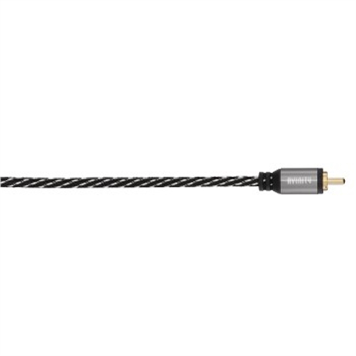 Picture of AVINITY 127060 - Digital Cinch cable, 1 plug-1 plug, fabric, gold-plated, 5,0 m, Black/white