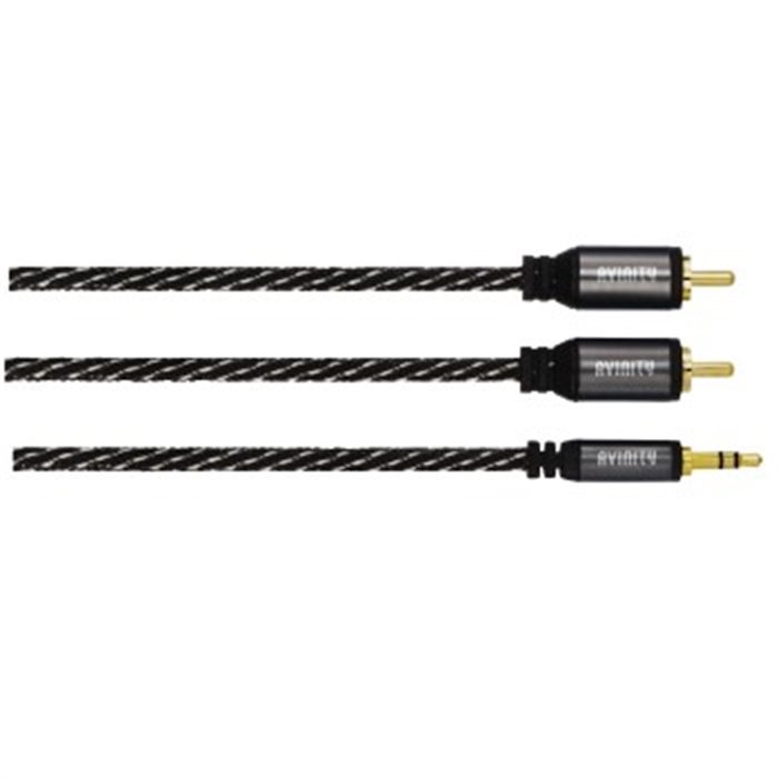 Picture of AVINITY 127076 - Audio cable, 2 RCA connectors - 3,5 mm stereo jack connector, 0,5 m