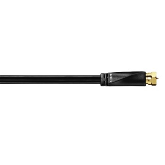 Picture of AVINITY 127095 - SAT connection cable, F plug-F plug, gold-plated, 100 dB, 5 m, Black