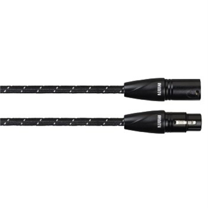 Picture of AVINITY 107694 - Audio cable, XLR plug-XLR connector, fabric, gold-plated, 0,5 m, Black/white