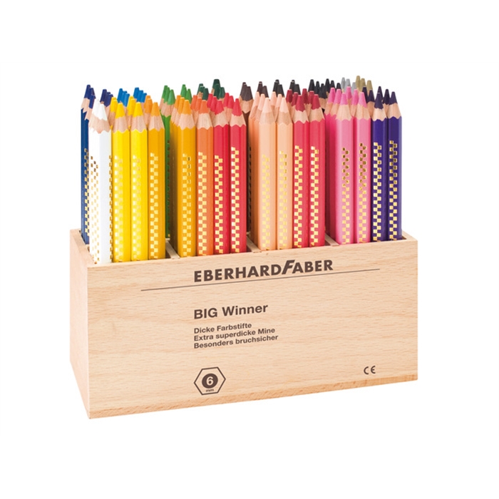 Picture of Crayon de couleur Eberhard Faber Big Winner hexagonal       17,5cm display bois 96 pcs