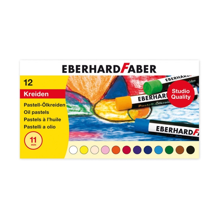 Afbeelding van oliepastelkrijt Eberhard Faber 11mm doos a 12 st assorti