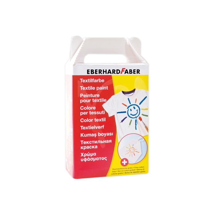 Afbeelding van textielverf Eberhard Faber 6 flesjes assorti 80ml