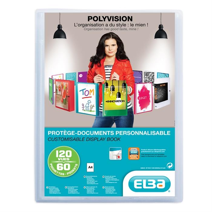 Picture of Display Book Elba Polyvision A4 60 pockets translucent Clear