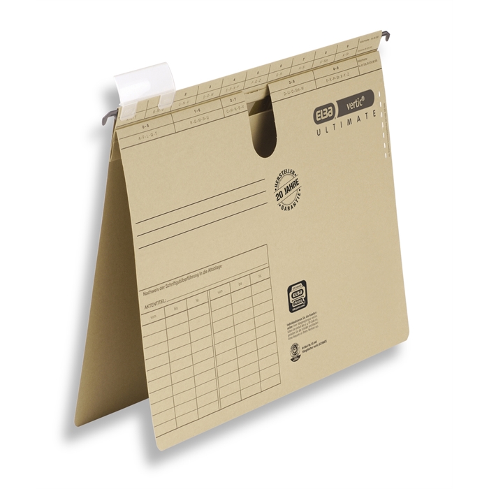 Picture of ELBA vertic ULTIMATE, Suspension File A4, 240 gsm card, with metal fastener for commercial filing, brown