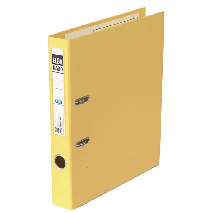 Picture of ELBA Lever Arch File "rado plast" A4 SP50mm, exchangeable spine label, Yellow