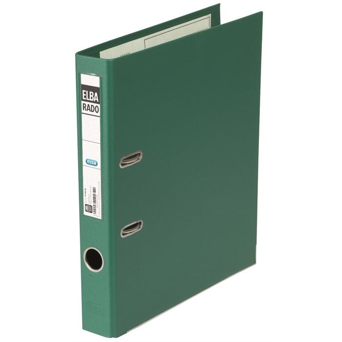 Picture of ELBA Lever Arch File "rado plast" A4 SP50mm, exchangeable spine label, Green