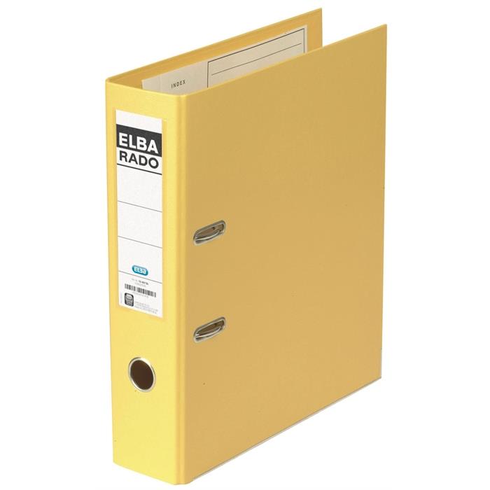 Picture of ELBA Lever Arch File "rado plast" A4 SP80mm, exchangeable spine label, Yellow