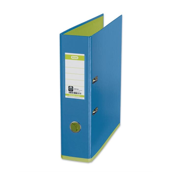 Picture of ELBA Lever Arch File mycolour A4, PP/PP, Spine 80 mm, 2 Rings, (light-blue/light-green)