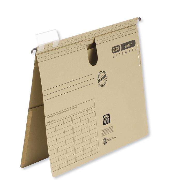 Picture of ELBA vertic ULTIMATE, Suspension file, 240 gsm, with metal fastener and back pocket, brown