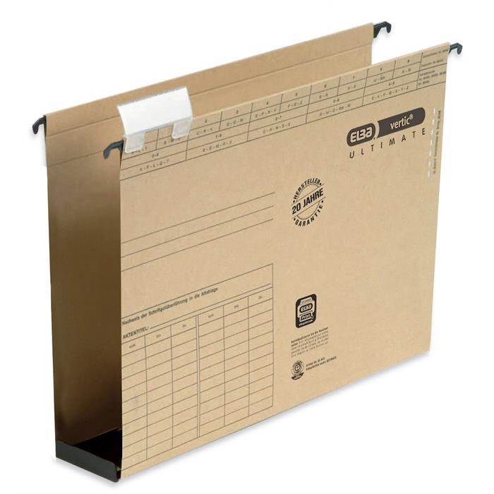 Picture of ELBA vertic ULTIMATE, Suspension File, A4, 240 gsm card, 60mm plastic-reinforced base, brown