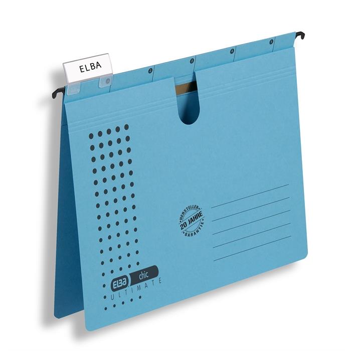 Picture of ELBA chic ULTIMATE, Suspension File A4, 240 gsm card, with metal fastener for commercial filing, blue