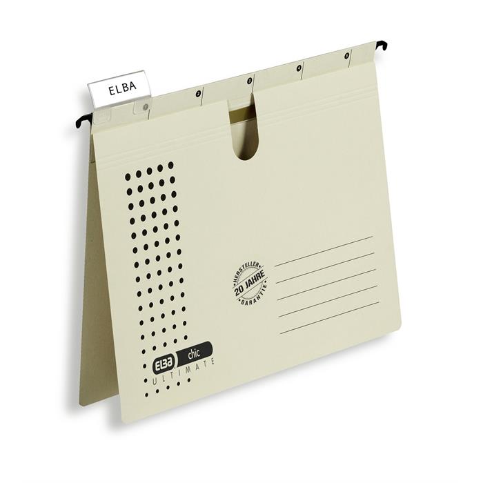 Picture of ELBA chic ULTIMATE, Suspension File, A4, 240 gsm card, with metal fastener for commercial filing, beige