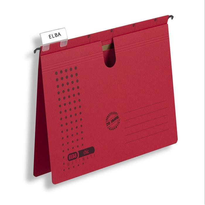 Picture of ELBA chic ULTIMATE, Suspension File A4, 240 gsm card, with metal fastener for commercial filing, red