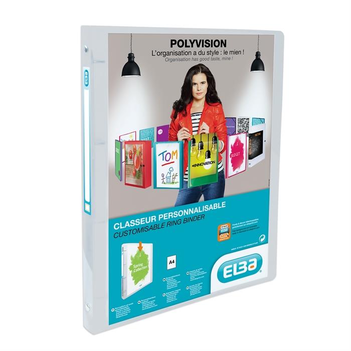 Image de ELBA Polyvision classeur A4 20 mm 4 anneaux O 15 mm PP incolore