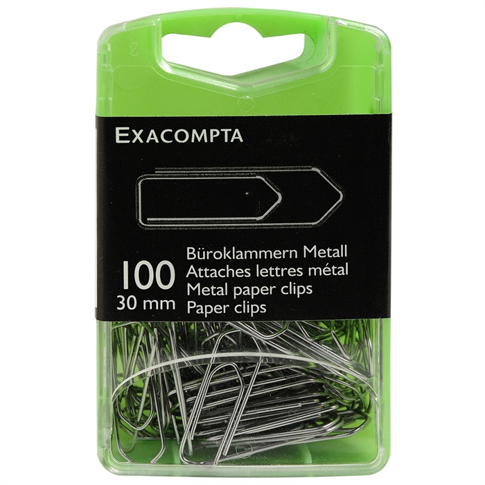 Picture of Box of 100 paper clips 30mm-Silver