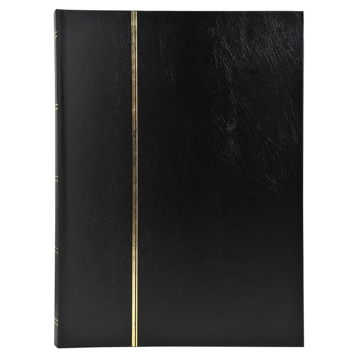 Image de Album de timbres simili-cuir 32 pages noires - 16,5x22,5 cm-Noir