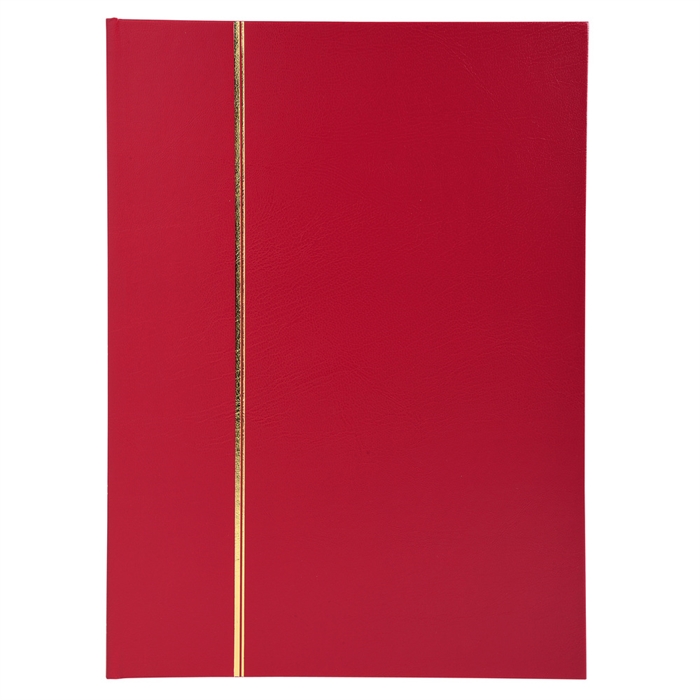 Image de Album de timbres simili-cuir 32 pages noires - 16,5x22,5 cm-Rouge