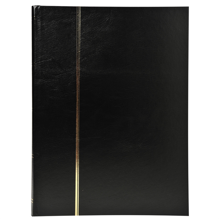 Image de Album de timbres simili-cuir 32 pages noires - 22,5x30,5 cm-Noir