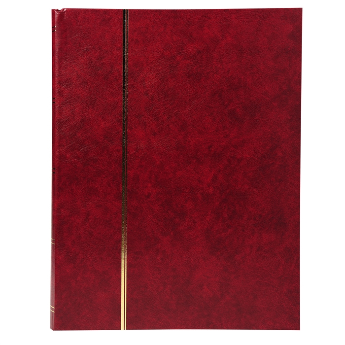 Image de Album de timbres simili-cuir 48 pages noires - 22,5x30,5 cm-Rouge