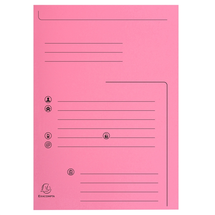 Afbeelding van Pak van 25 dossiermappen met 2 kleppen SUPER 250 Contact - 24x32cm-Roze