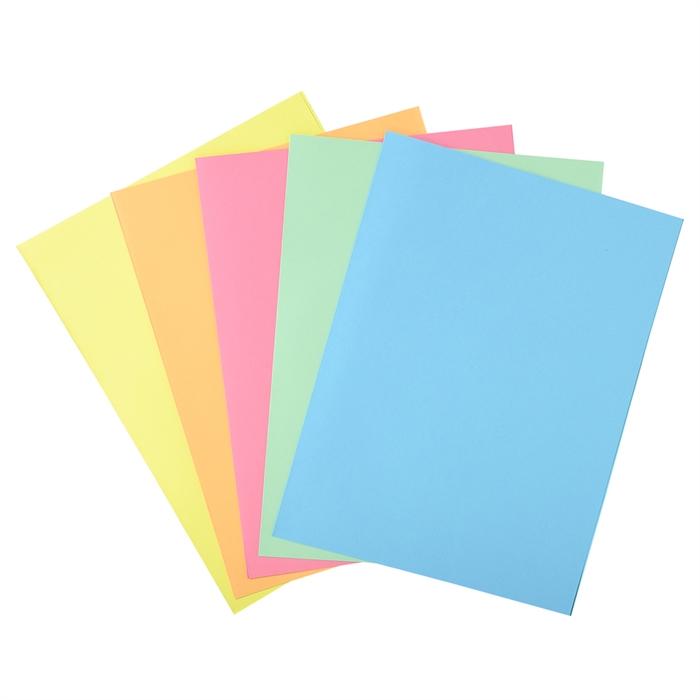 Afbeelding van Pak van 100 dossiermappen met 1 klep SUPER 180 - 24x32cm-Geassorteerde pastel kleuren